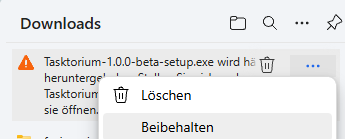 Download-Dialog im Browser mit Speicheroption